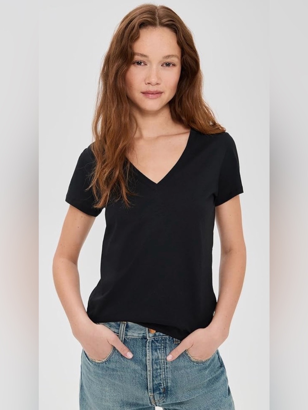 Vince Cotton/Modal V-Neck Tee Small